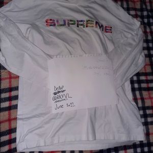 Rare Supreme white long sleeve tee size L